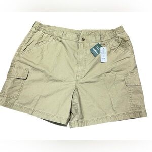 NWT $ 49.95 LL Bean Men's Natural Fit Cargo Shorts Khaki 100% Cotton Size 42W